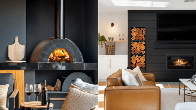 Pizza Oven and Fireplace at Mater Prize Home