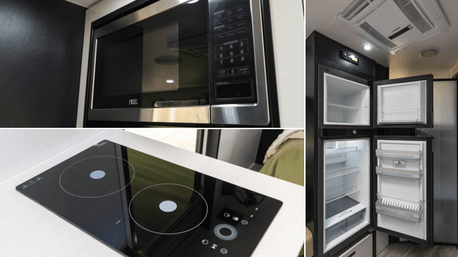 Microwave, Cooktop and Fridge