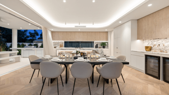 Dining Room and Coffered Ceilings