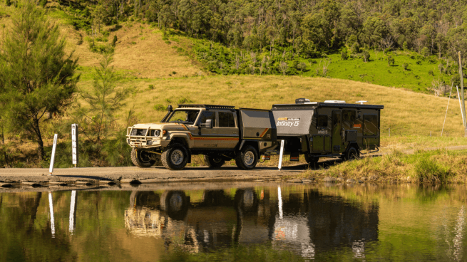 Custom Land Cruiser 70 Series and Jawa Caravan