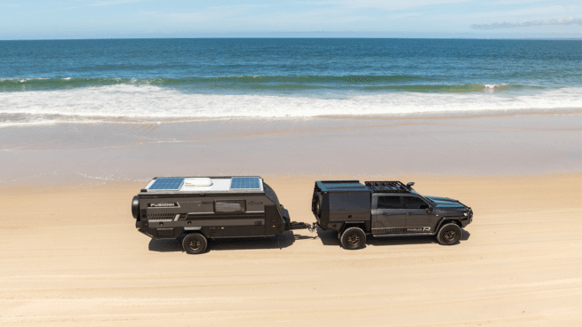 4WD and Van on Beach