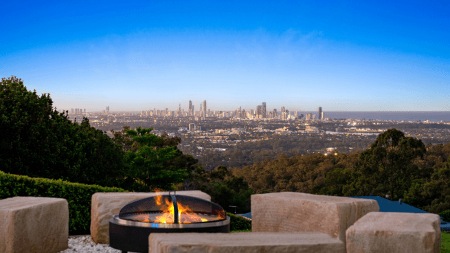 Fire Pit With Skyline View
