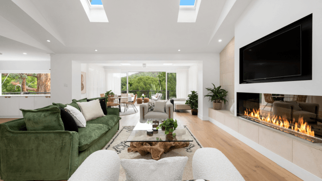 Living Room With Fireplace