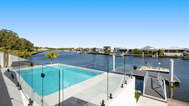 Pool, Pontoon and Boat on Canal