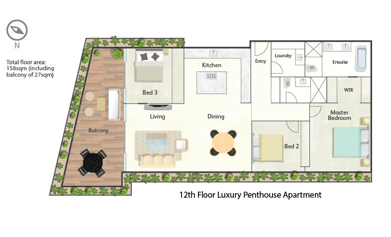 Palm Beach penthouse floorplan